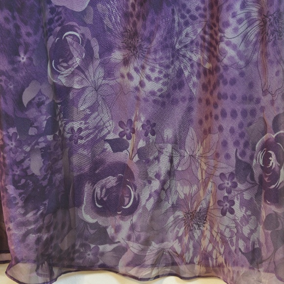 Purple Floral Coldwater Creek Skirt NWOT SZ L - Picture 1 of 5
